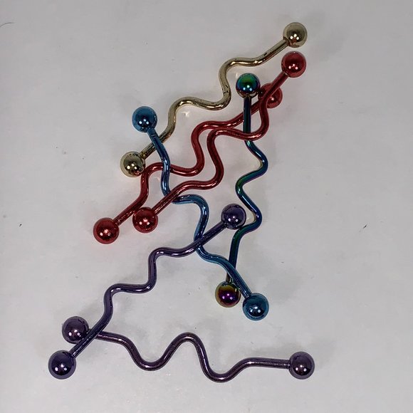 14 Gauge Multi- Colored Industrial Bar Squiggly Design - Picture 2 of 4